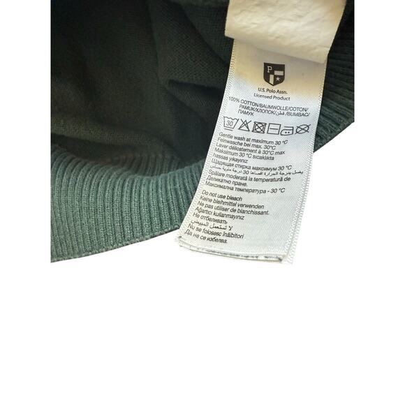 Vintage Mens U.S. Polo Assn V Neck Forrest Green Sweater Small - Picture 5 of 5
